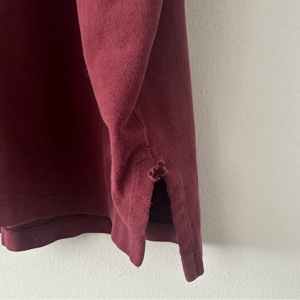 Polo Ralph Lauren Vintage Burgundy Red Polo T-Shirt Size XXL - Picture 6 of 9
